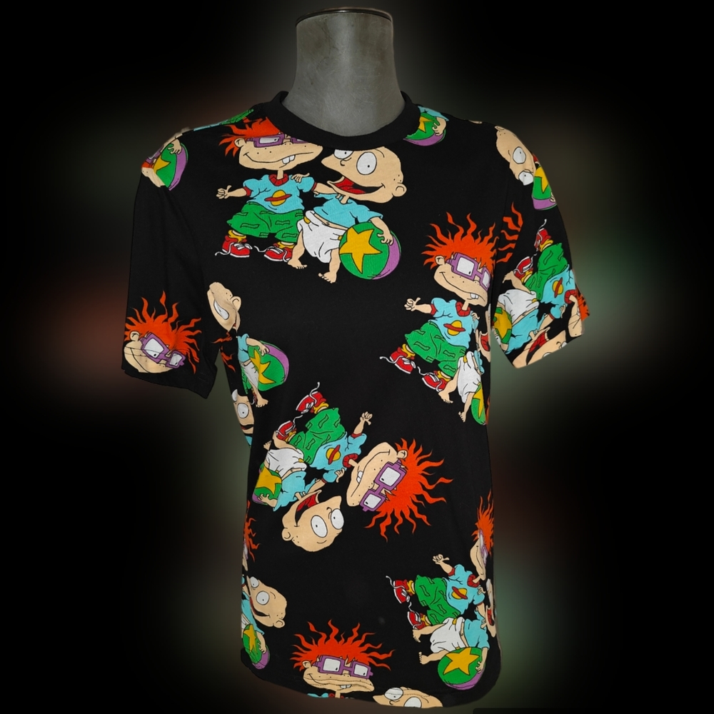 Nickelodeon VINTAGE T-Shirt | Graphic Tee 90s Small Black Rugrats